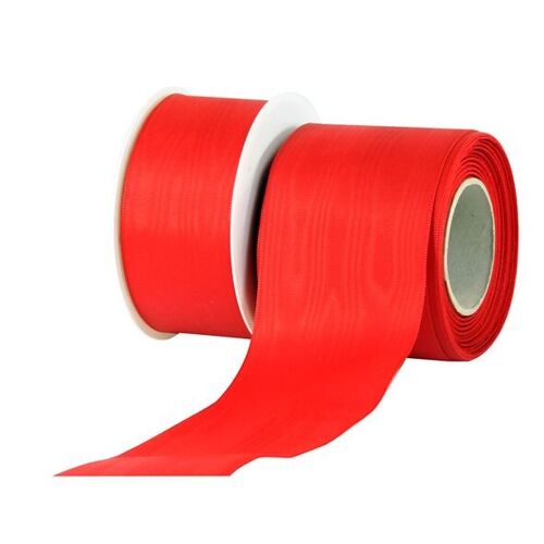 Adventband Moiree, Breite 75 mm, Länge 25m, rot