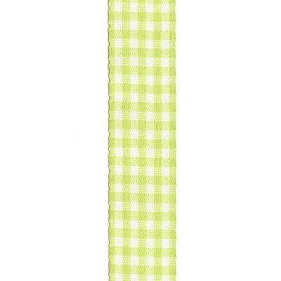 Cinta de cuadros Vichy, anchura 25 mm, longitud 25 m, verde claro-blanco