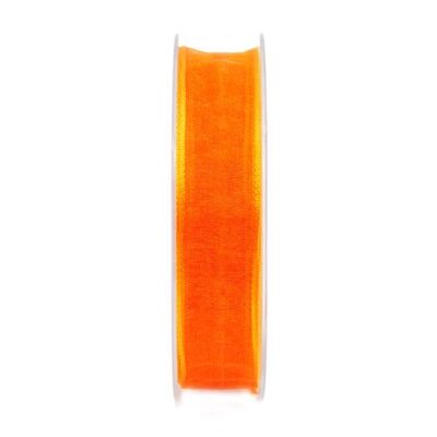 Organza Adventure, W25mm, L20m, with wire insert, orange