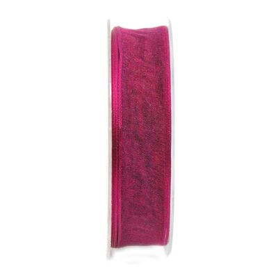 Organza Adventure, W25mm, L20m, con inserto de alambre, brezo