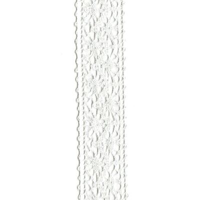 Dentelle au crochet, W25mm, L15m, blanc