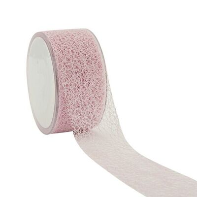 Nastro in rete, larghezza 50 mm, lunghezza 20 m, rosa chiaro