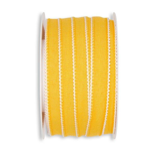 Nastro Leni larghezza 15mm, lunghezza 25m, aspetto BW, bordo finemente curvo, giallo