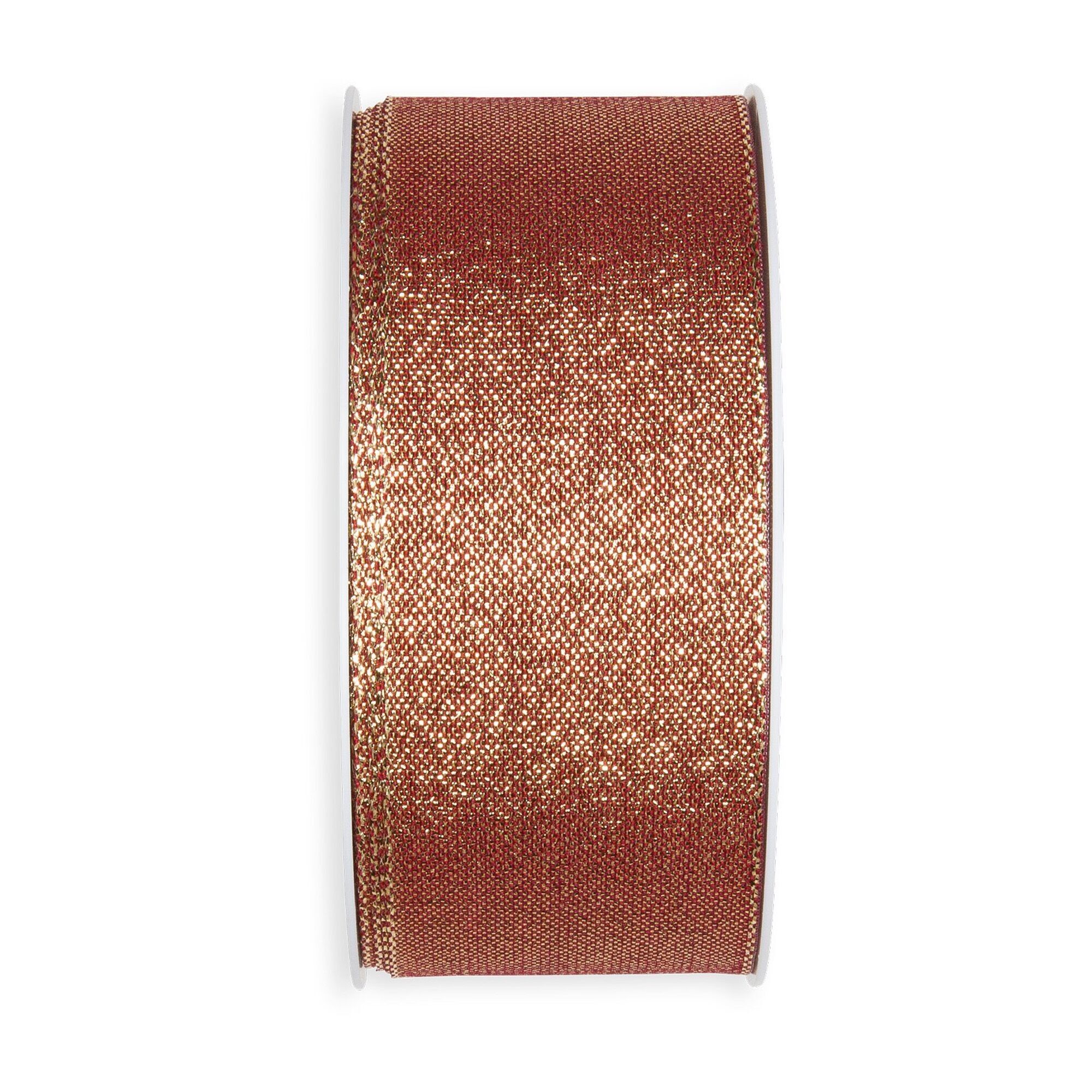 Nastro in lurex, larghezza 40mm, lunghezza 20m, bordeaux