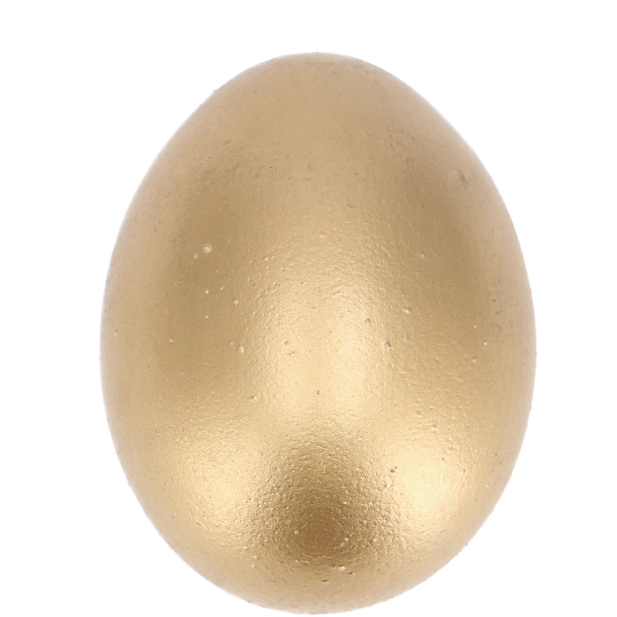 Uovo di gallina naturale opaco, H6 cm, oro