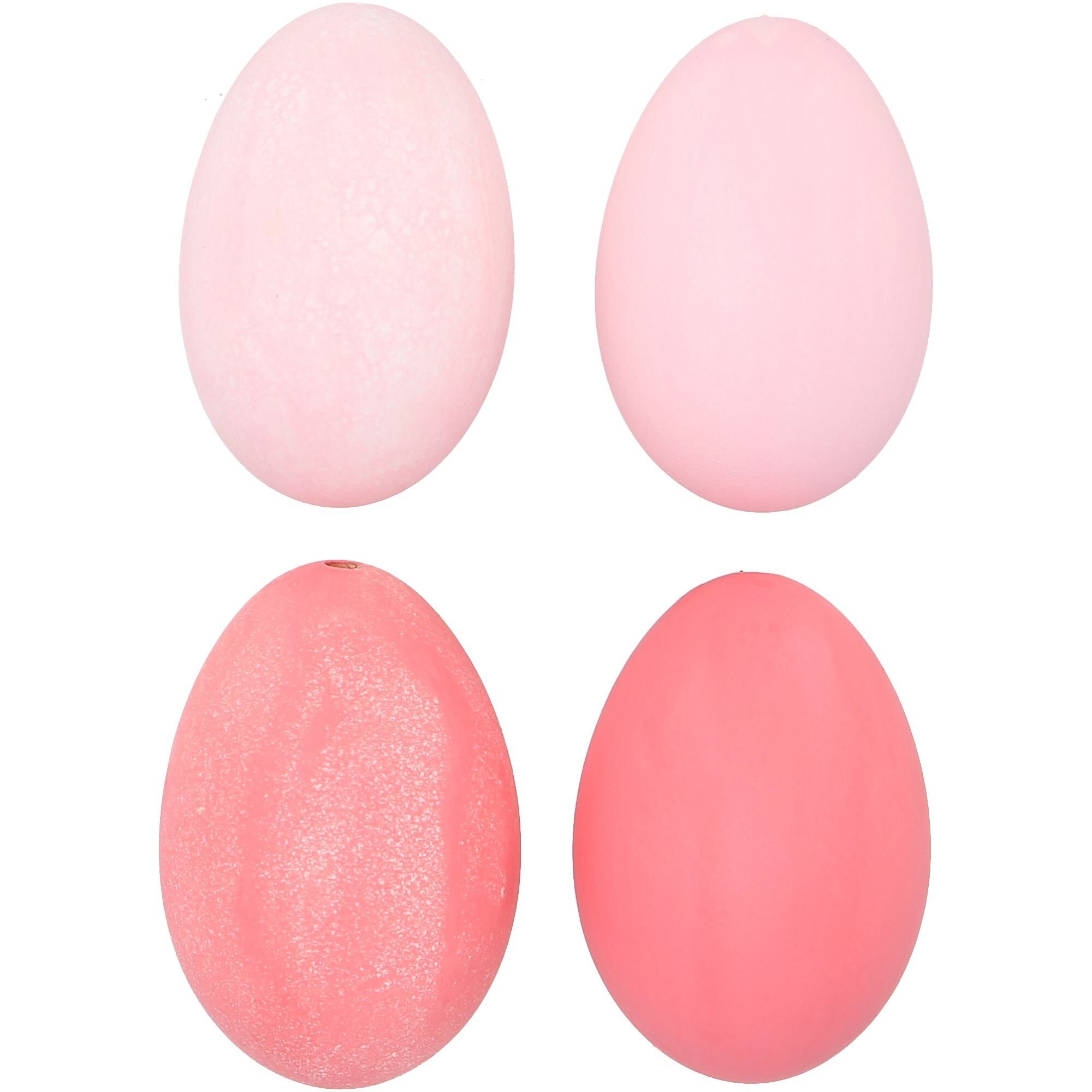Goose egg natural matt, 4 colours, H8cm, pink matt
