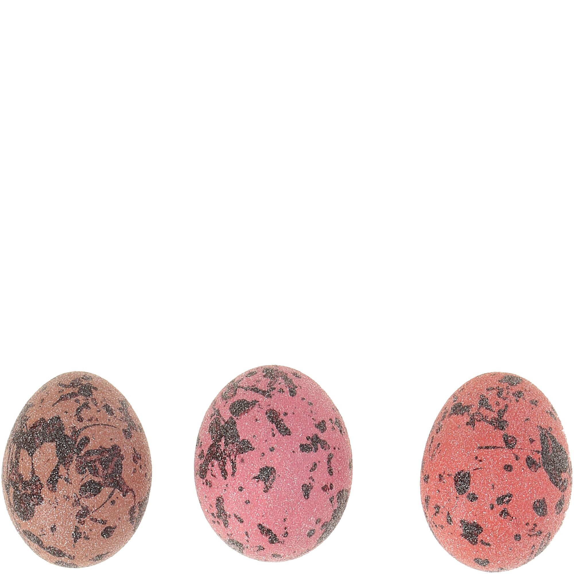 Uovo di gallina Noelle, 3 colori, H6 cm, melone/palissandro/tortora glitter