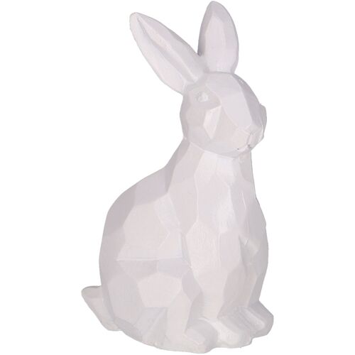 Poly Hase Helene sitzend, D5cm, H10cm, weiß
