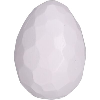 Oeuf en poly Hélène, D7cm, H10cm, blanc