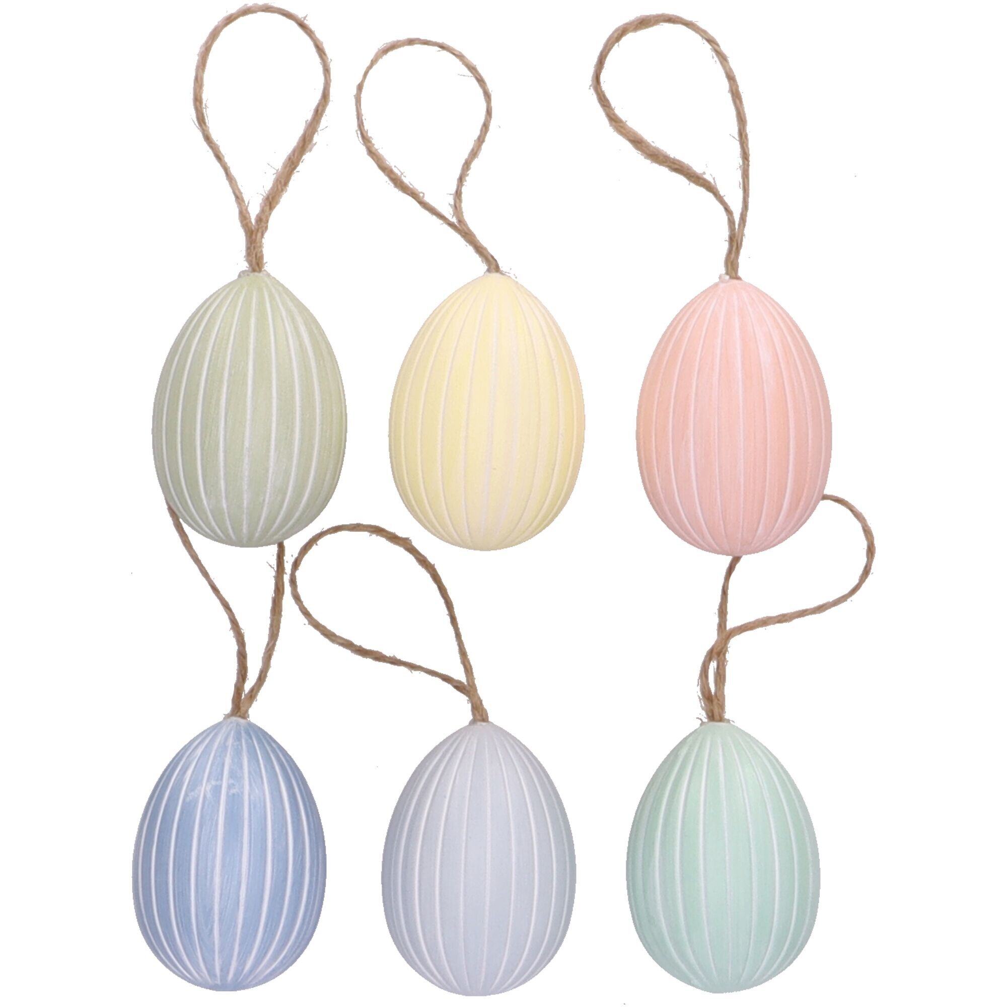 Plastik Ei Mending, 6 Eier, D4cm, H6cm, bunt