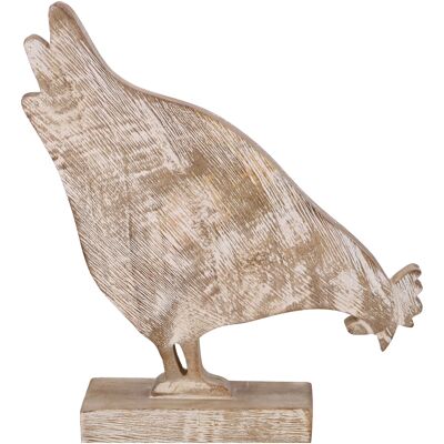 Pollo in legno Nina, L22cm, L5cm, H23cm, bianco