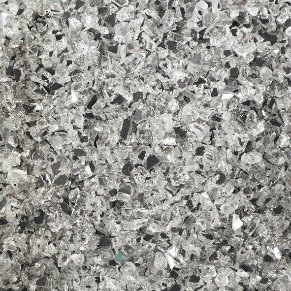 Granuli di specchio decorativo, ca. 1-4 mm, 5 litri per secchio, trasparente