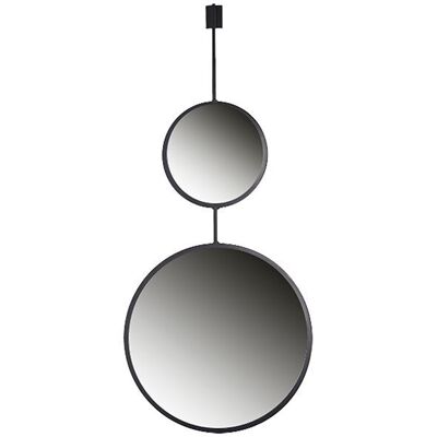 Espejo de metal Erik, largo 74 cm, ancho 33 cm, negro