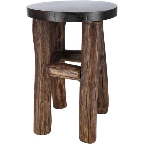 Holz Hocker Nick, D35cm, H52,5cm, braun