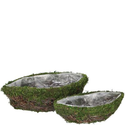 Barco natural Emily, juego de 2, L 36/30 cm, natural