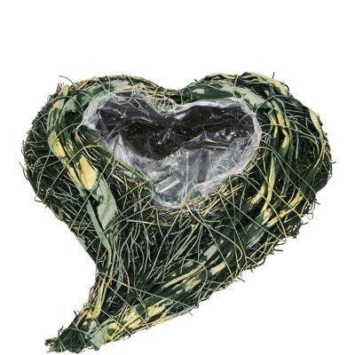 Natural Heart Java, L45cm, W35cm, H9cm, green-gold