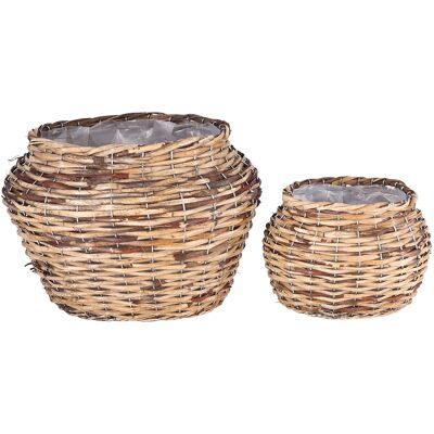 Vase Konny naturel ovale, lot de 2, L30/19cm, naturel