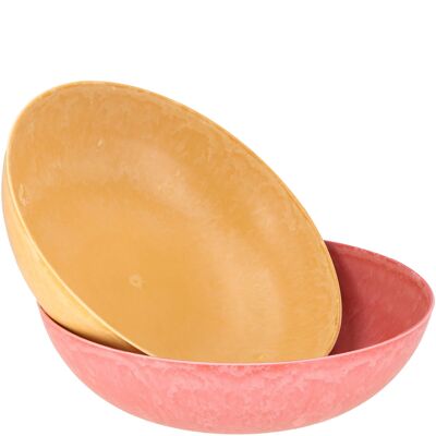Style bol en plastique, 2 coloris, D30, H9cm, melon, curry