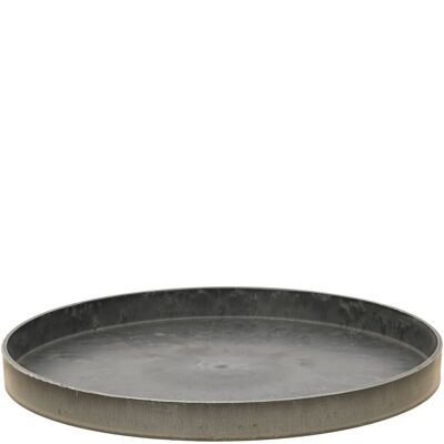 Bandeja de plástico redonda, D22cm, H2cm, gris jaspeado