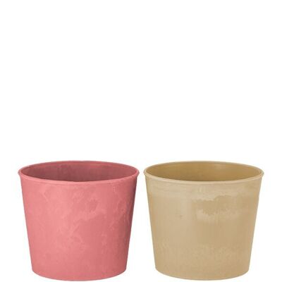 Style seau en plastique, 2 couleurs, D13,5cm, H13cm, pour TO11 & orchidée TO12, melon, curry