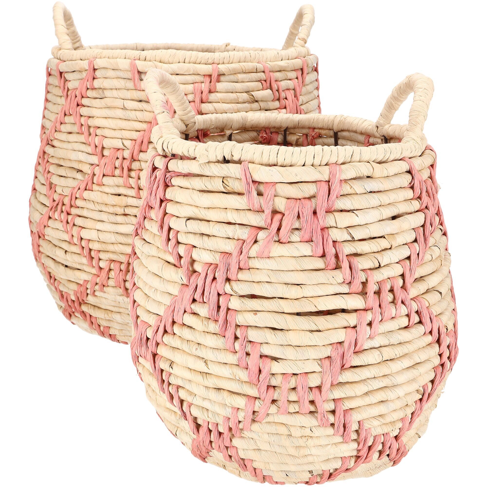 Cestino naturale, set da 2, D40/30 cm, rosa naturale
