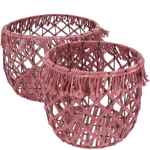 Natur Kübel Vivi, 2er-Set, D38/28cm, rosa