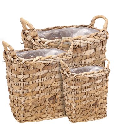 Set da 3 Jardinere Viego naturale, L53/43/33 cm, naturale