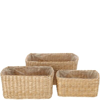 Giardiniera naturale Nancy, set da 3, L30/27/22 cm, naturale
