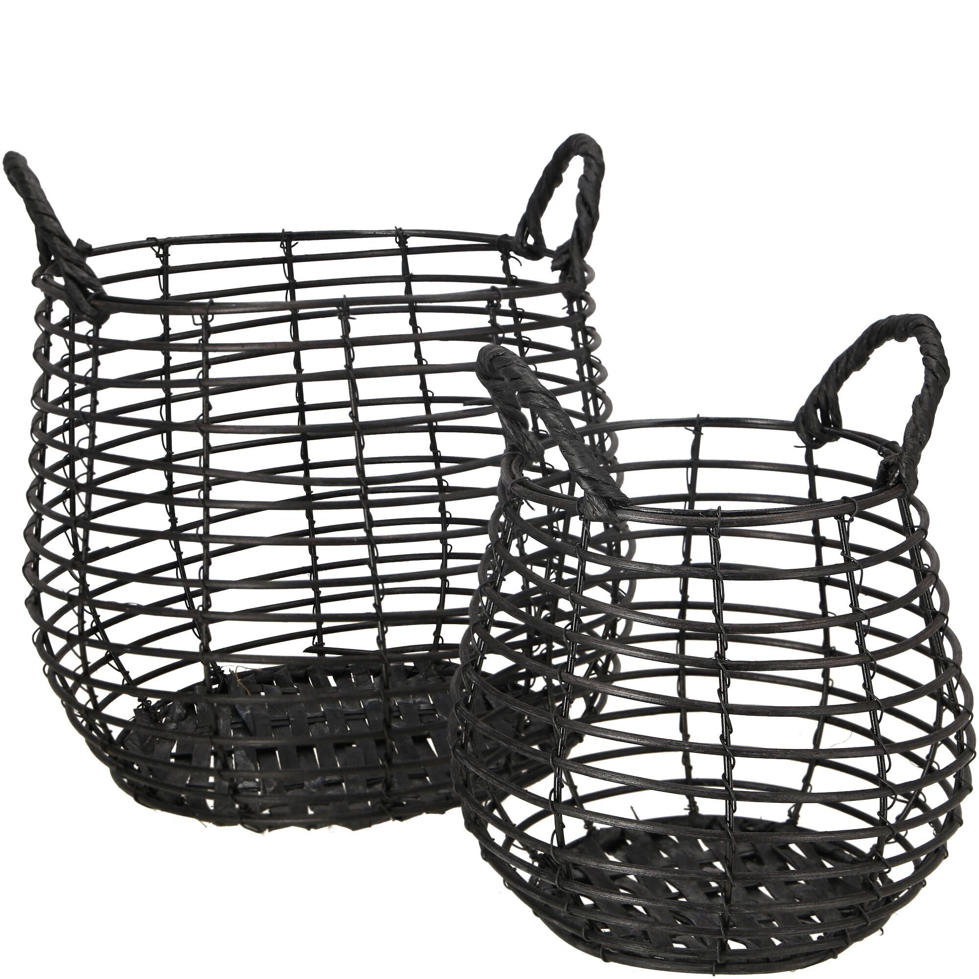 Cesto Nature Klaas set da 2, D30/24 cm, nero