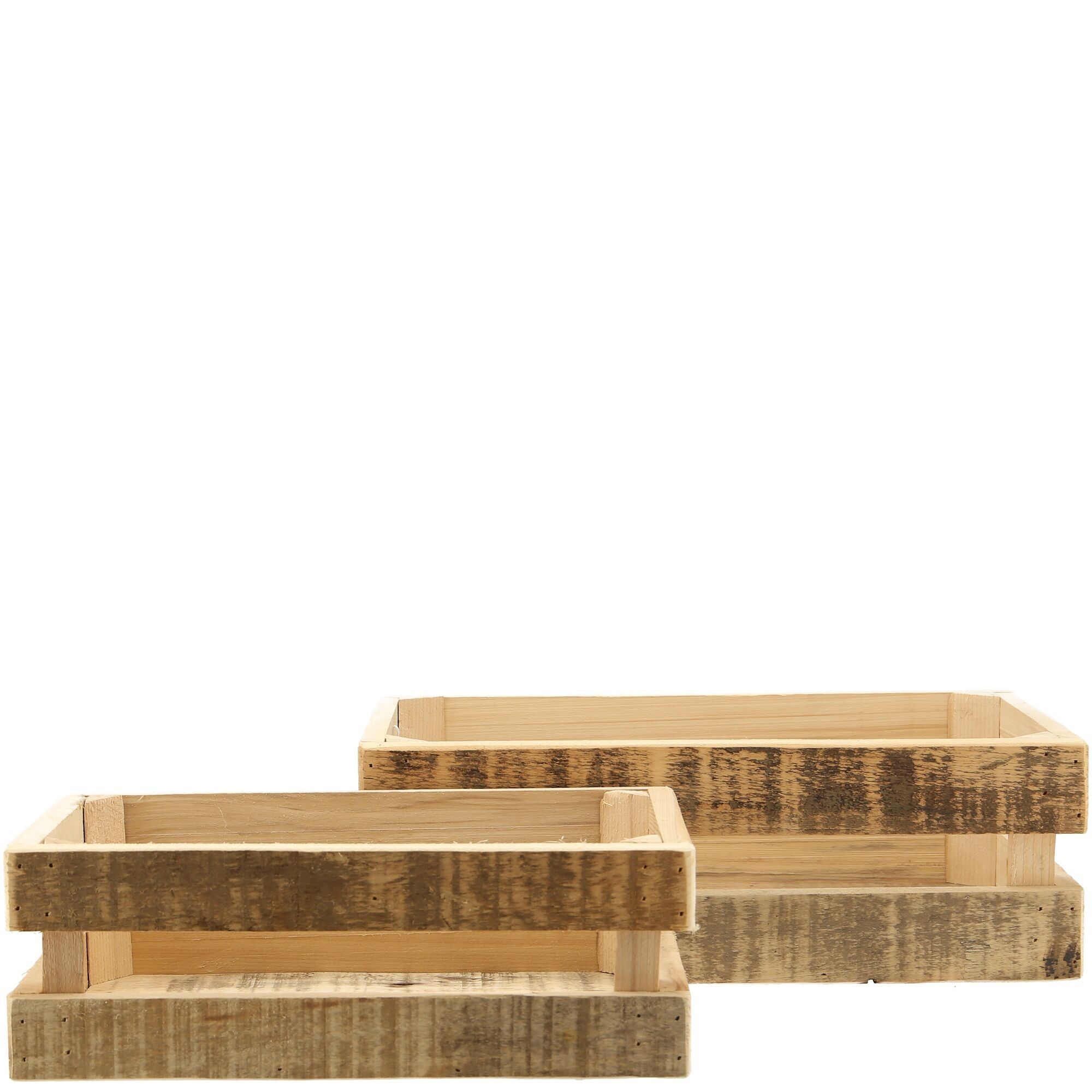 Holz Kiste Fini, 2er-Set, L39/32cm, natur