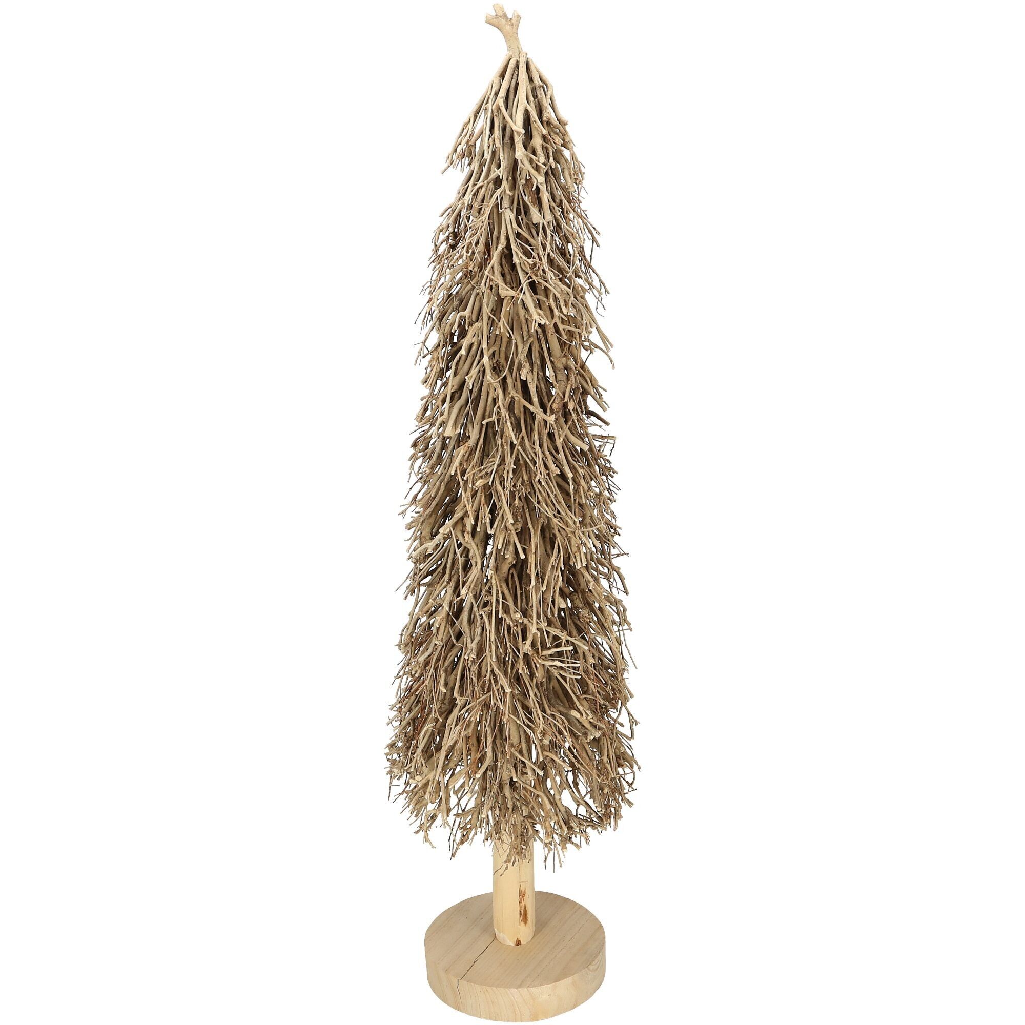 Albero banja in legno, D34cm, H160cm, su base in legno, naturale
