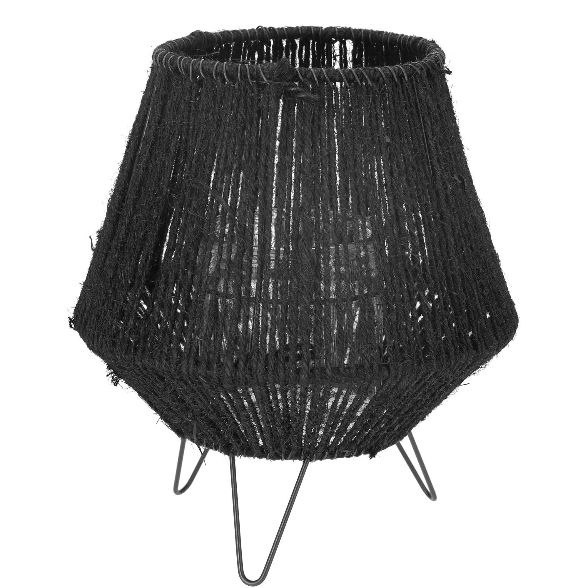 Jute Laterne Baffin, D22,5cm, H26cm, schwarz