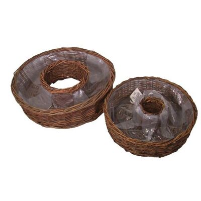 Anneau de plante en saule, lot de 2, D35/30cm, H9/8cm, naturel