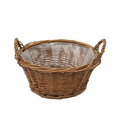 Willow planter, D27cm, H10cm, natural