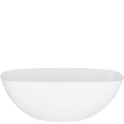 Jardinera Coubi de plástico, L36cm, W14cm, H13cm, para 2x orquídeas de 12cm, blanco brillante