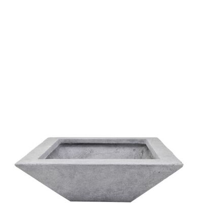 Fiberclay bowl Victoria square, L45cm, W45cm, H15cm, grey
