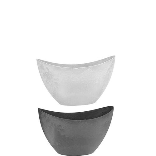 Kunststoff Jardiniere Style, 2 Farben, L24cm, B10cm, H14cm, hellgrau, grau