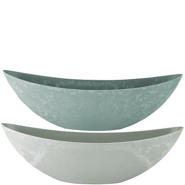 Kunststoff Jardiniere Style, 2 Farben, L55cm, B14cm, H18cm, grün, hellgrün