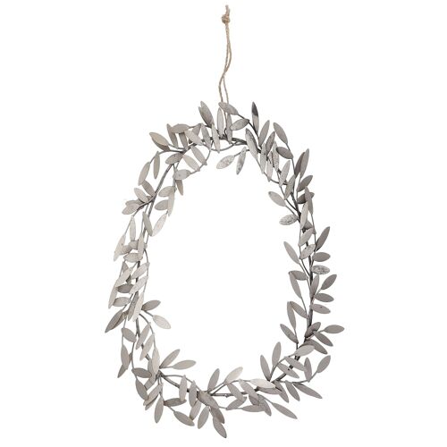 Metall Kranz Elio, zum Hängen, D36cm, silber