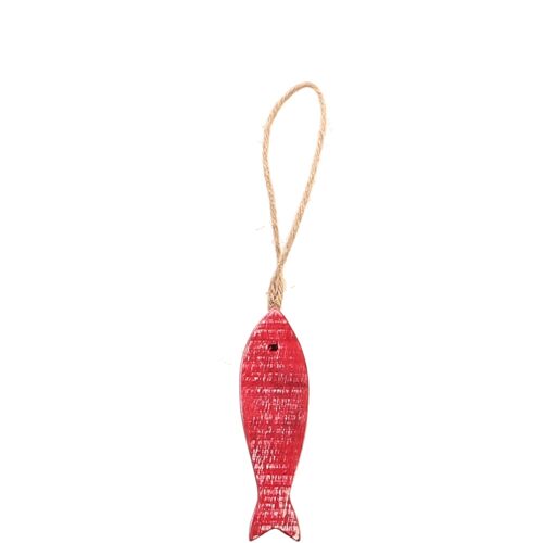 Holz Fisch Nemo zum Hängen, L11,5cm, B3,5cm, H1,5cm, rot