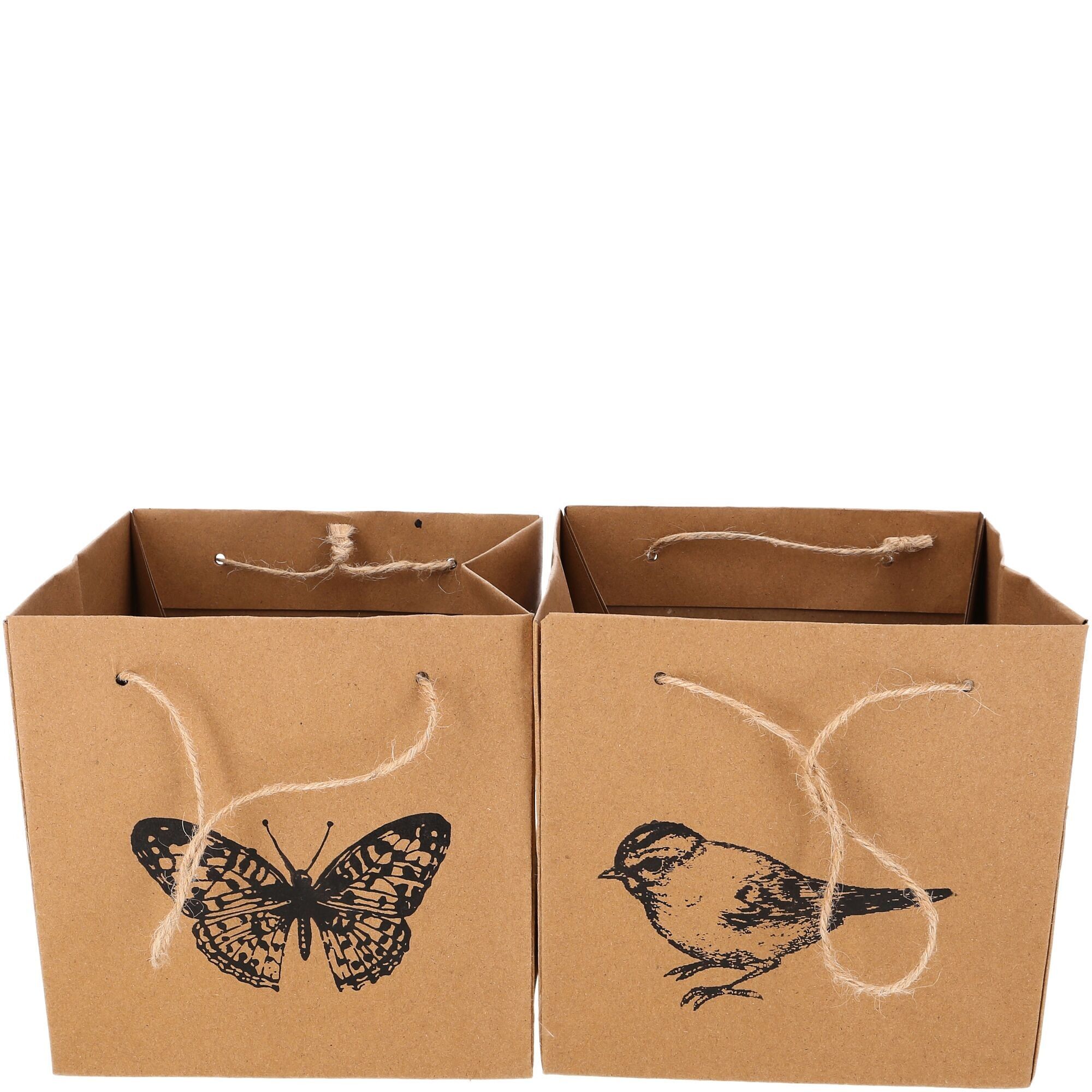 Busta di carta Gesina, 2 motivi, L16cm, L16cm, H16cm, naturale