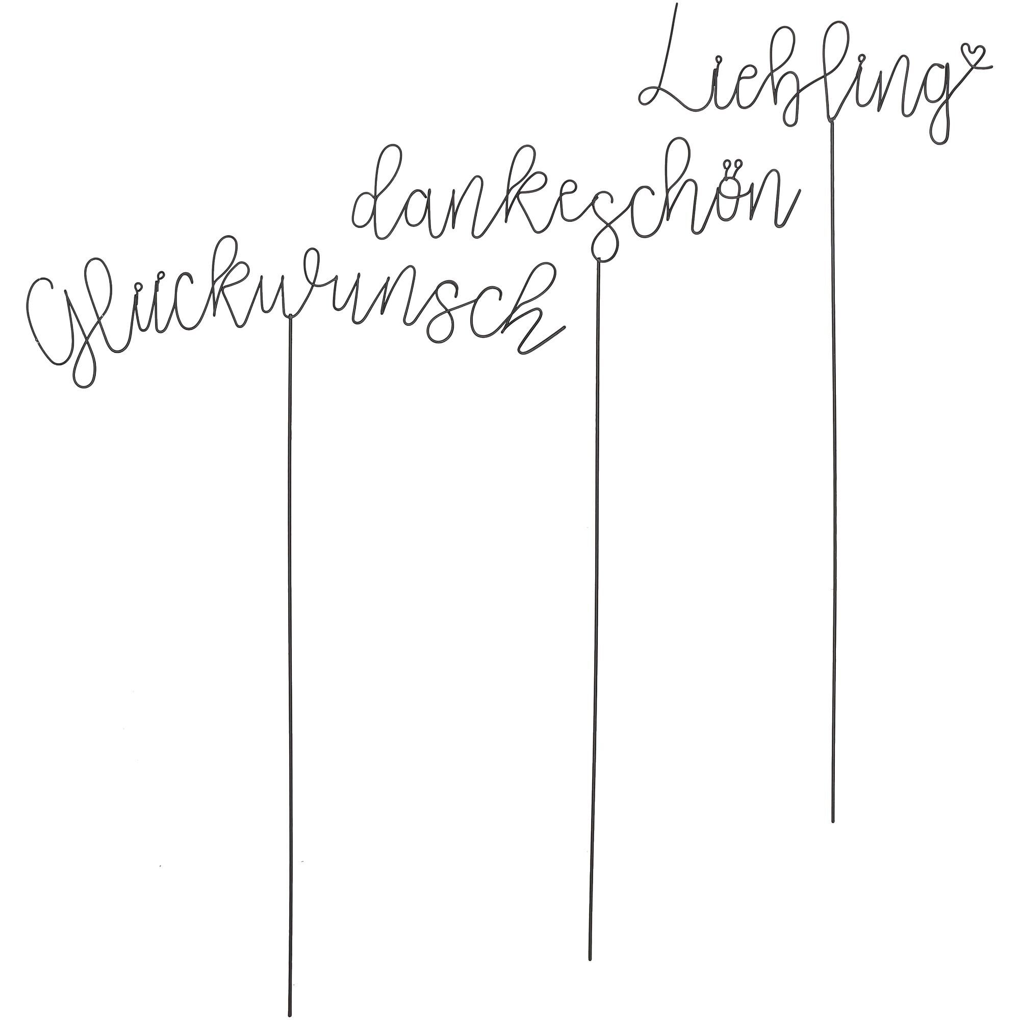 Scritta in metallo Silas da incollare, 3 motivi, L27/23/18,5 cm, nera