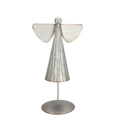 Ángel Marius de metal a pie, ancho 15 cm, alto 20 cm, zinc