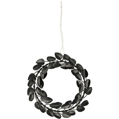 Ghirlanda in metallo Remo, D15 cm, nera