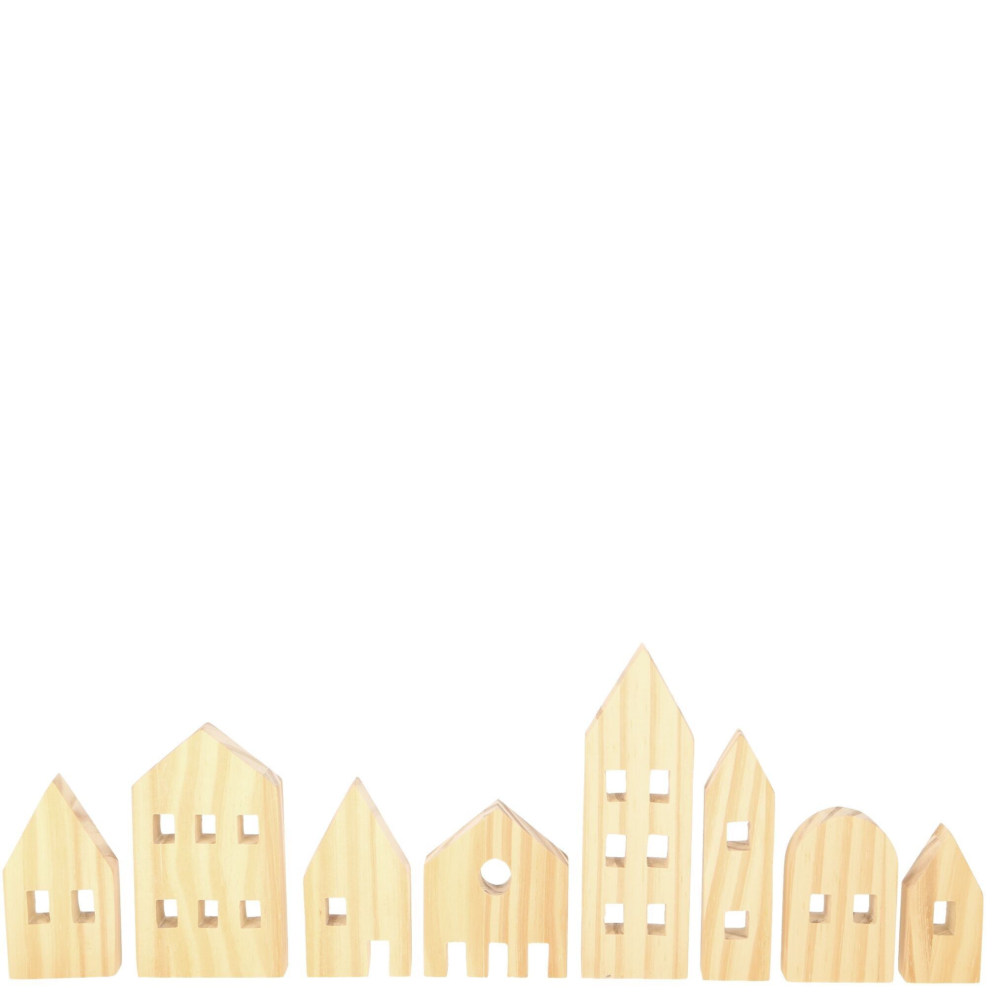 Holz Häuser Diana, 8er-Set, B39cm, natur