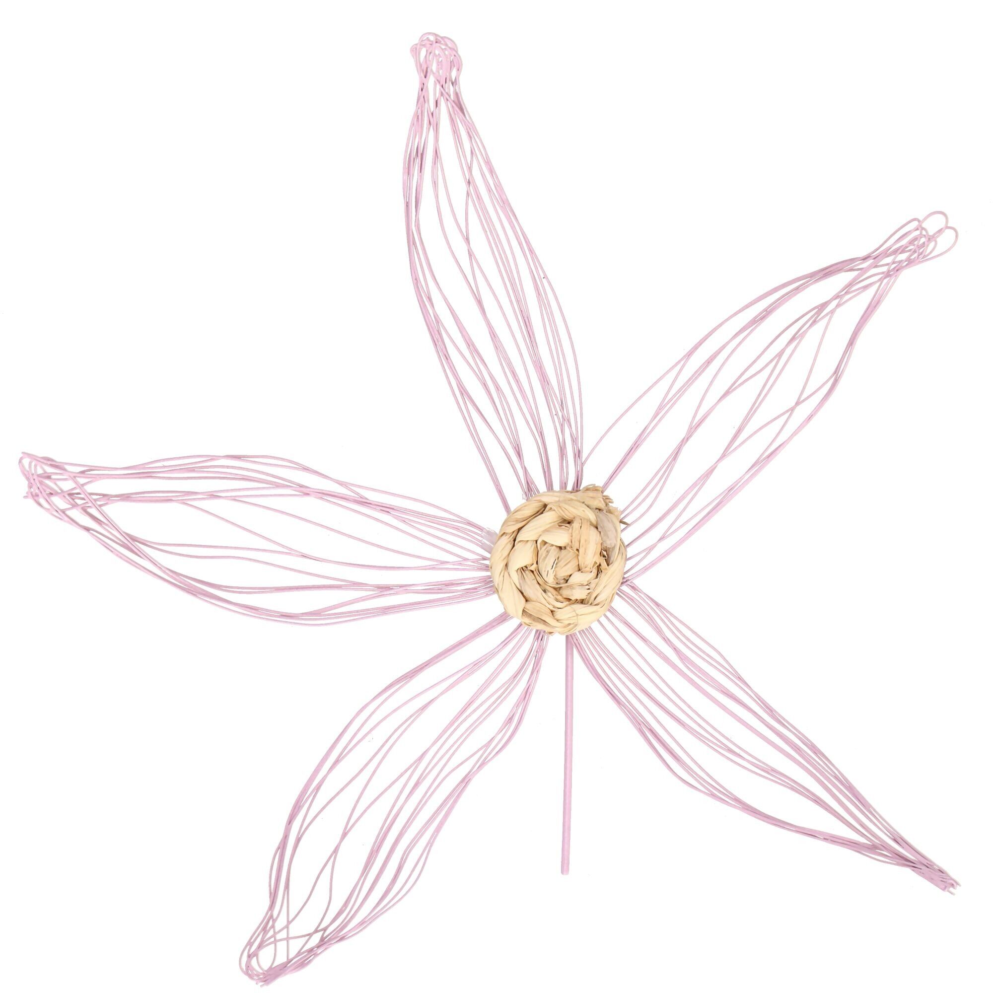 Metall Blume Malie, D22cm, mit kurzem Drahtstil z. verarbeiten, rosa