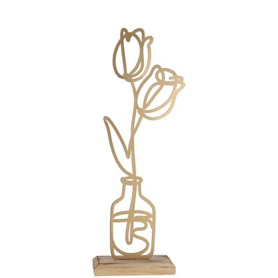 Tulipano in metallo Beate, L7,5 cm, L 4,5 cm, A 23,5 cm, oro
