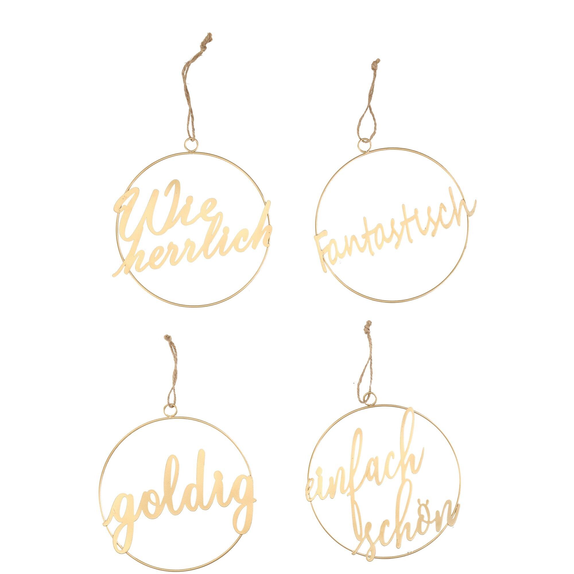 Metall Ring Goldig zum Hängen, 4 Motive, D30cm, gold