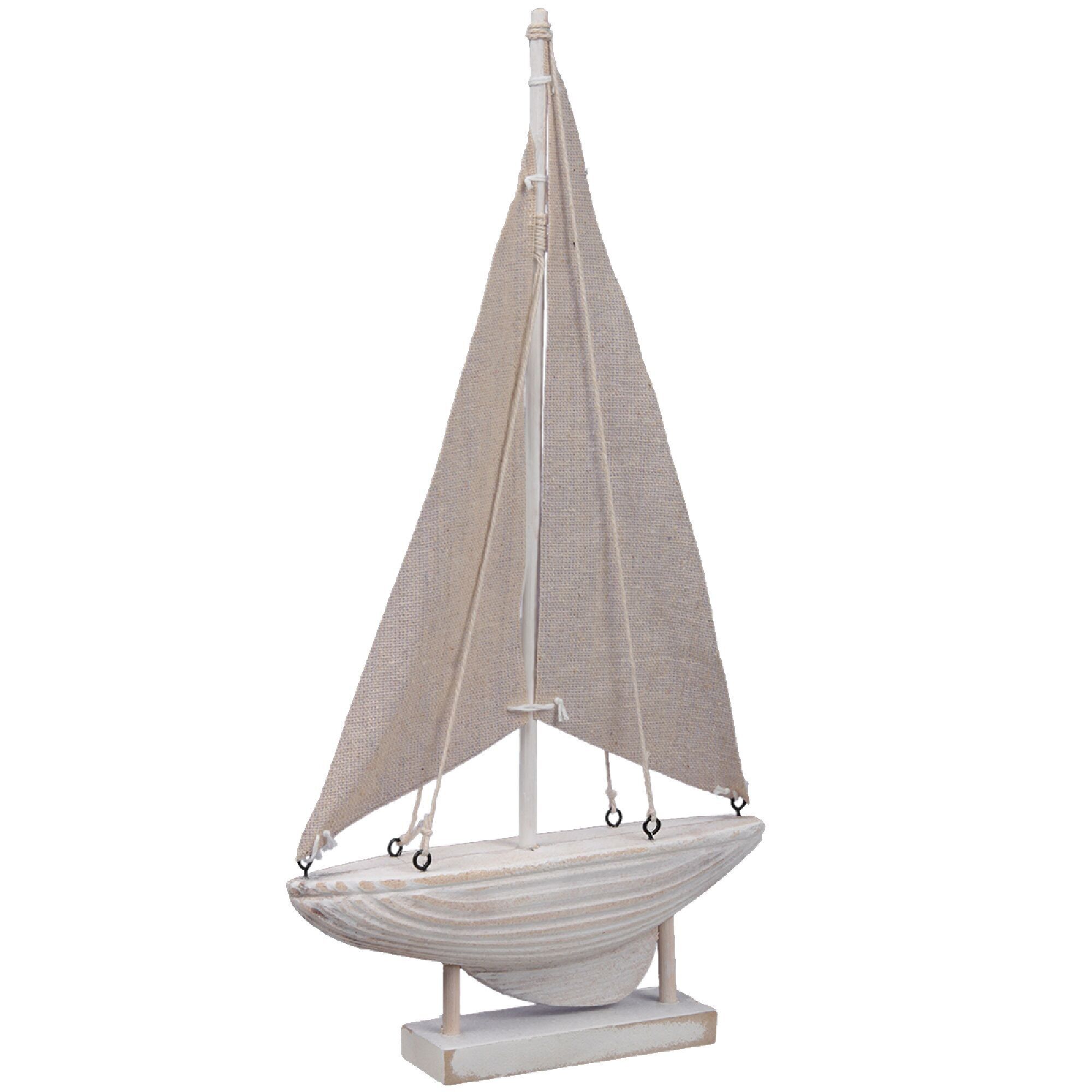 Barca in legno Mellow, L31cm, L5cm, H56cm, grigio/bianco
