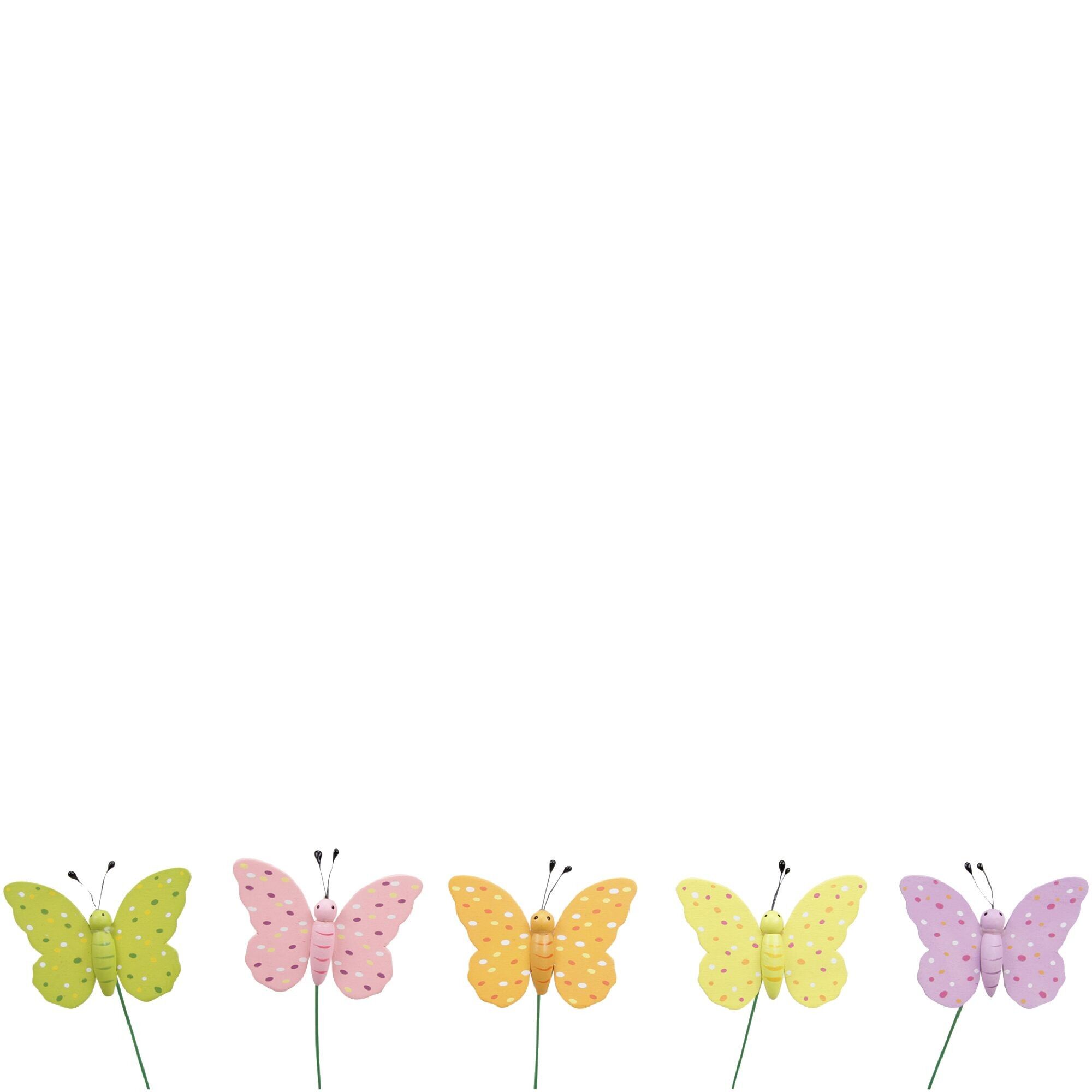 Farfalla in legno Tira da incollare, 5 colori, colorata